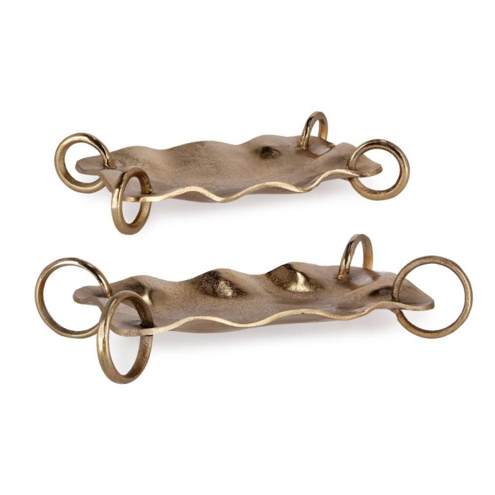 SET 2 VASSOIO DECORATIVO SAGAR ORO